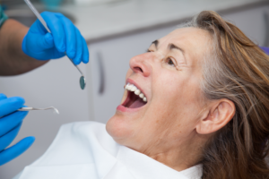 a patient visiting their periodontist